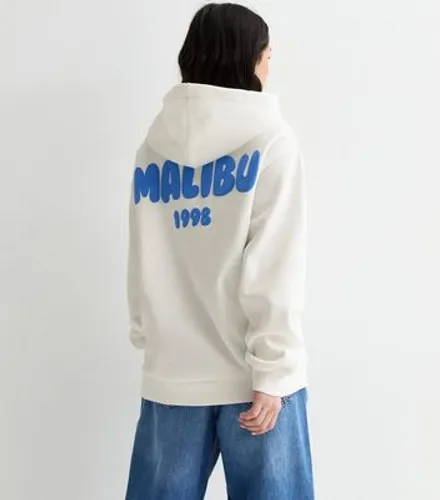 Girls Cream Cotton-Blend Malibu Print Sweatshirt New Look