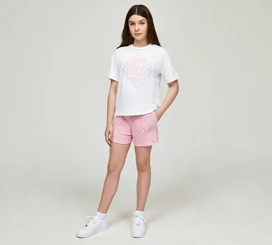 Girls Diamond T-Shirt and Velour Short Set