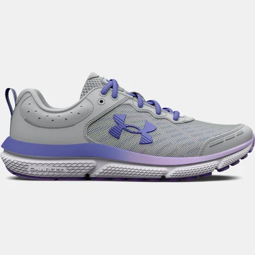 Girls' Grade School  Under Armour  Assert 10 Running Shoes Mod Gray / Nebula Purple / Baja Blue