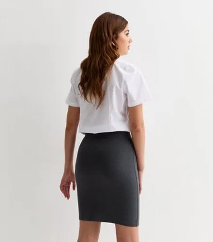 Girls Grey Stretch Tube Mini Skirt New Look