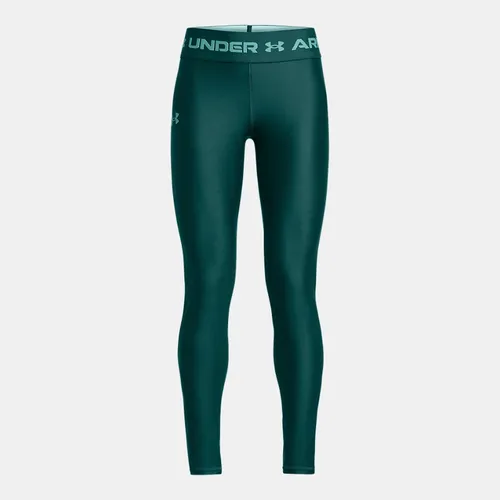 Girls' HeatGear® Leggings Hydro Teal / Radial Turquoise YXS (48 - 50 in)
