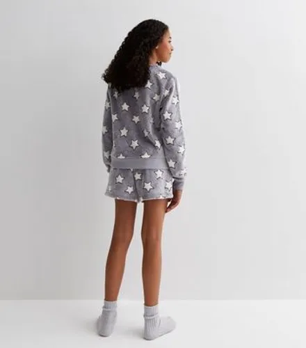 Girls Light Grey Short Set with Star Print New Look