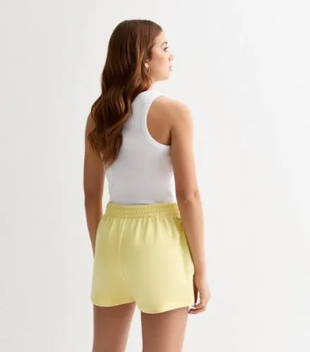 Girls Pale Yellow Jogger Shorts New Look