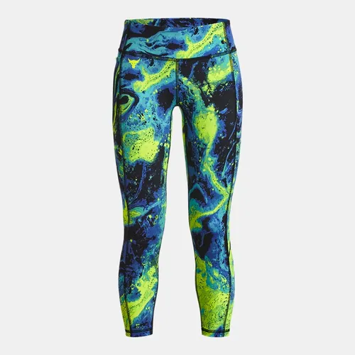 Girls' Project Rock Lets Go Printed Ankle Leggings High Vis Yellow / Neptune / Electric Purple YLG (59 - 63 in)