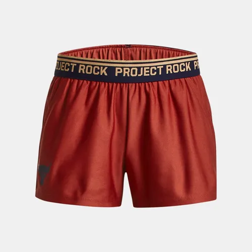Girls' Project Rock Play Up Shorts Heritage Red / Mesa Yellow YMD (54 - 59 in)