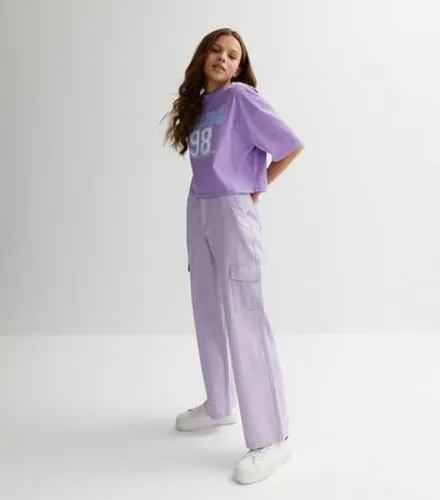 Girls Purple Illinois Logo Boxy T-Shirt New Look