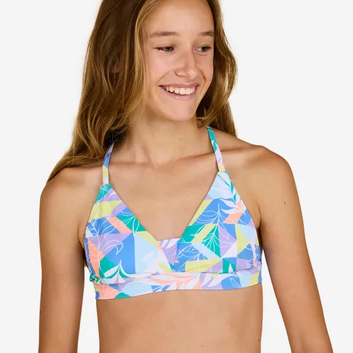 Girl's Surfing Triangle Swimsuit Top Lizy 500 Violet
