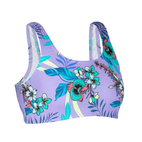 Girl's Textured Swimsuit Bra Top - 500 Lana Orchid Purple