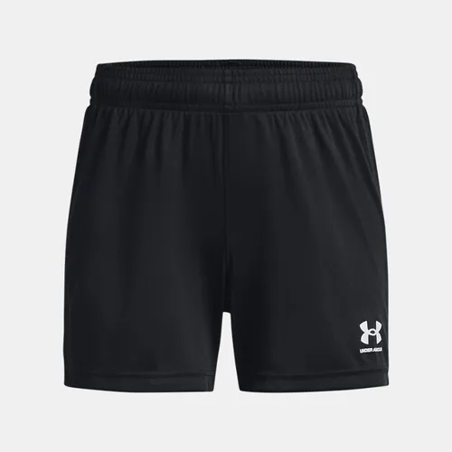 Girls'  Under Armour  Challenger Knit Shorts Black / White YLG (59 - 63 in)