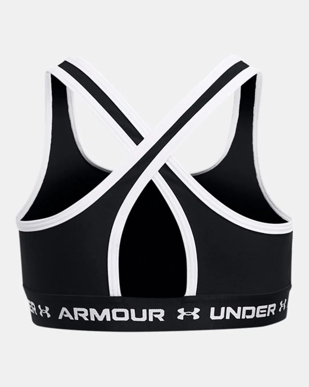 Girls'  Under Armour  Crossback Sports Bra Black / Black / White YSM (50 - 54 in)