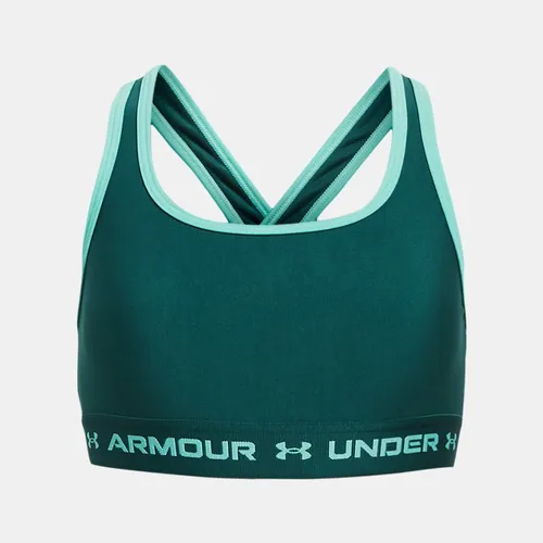 Girls'  Under Armour  Crossback Sports Bra Hydro Teal / Radial Turquoise YMD (54 - 59 in)
