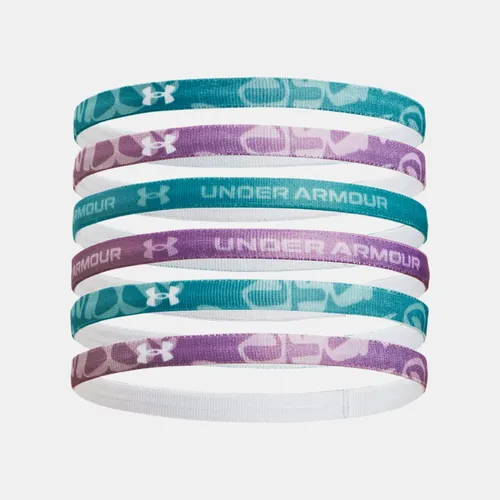 Girls'  Under Armour  Graphic Headbands - 6 Pack Circuit Teal / Provence Purple / White