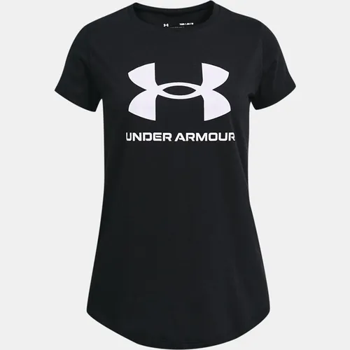 Girls'  Under Armour  Sportstyle Graphic Short Sleeve Black / White YLG (59 - 63 in)