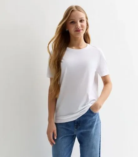 Girls White Cotton T-Shirt New Look