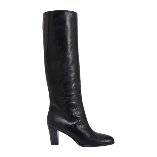 Giuliva Heritage , Black Leather Knee Boots ,Black female, Sizes: