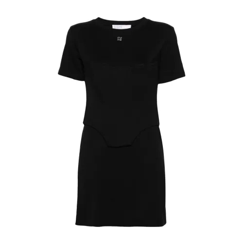 Giuseppe Di Morabito , Black Corset-Style Jersey Dress ,Black female, Sizes: