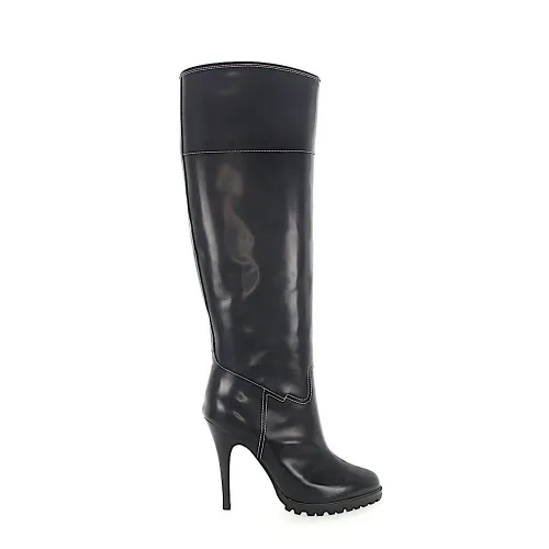 Giuseppe Zanotti , Boots smooth leather calf leather decorative seam ,Brown female, Sizes:
