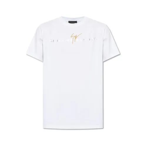 Giuseppe Zanotti , White Cotton Logo T-shirt ,White male, Sizes: