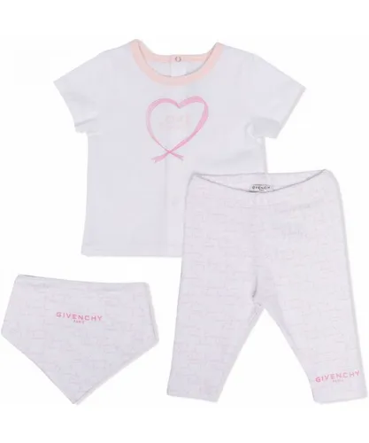 Givenchy Baby Girls Heart Print Set White