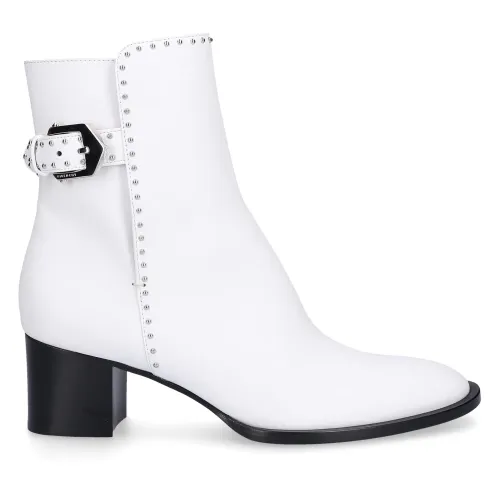 Givenchy , Be601D40 Calf Leather Ankle Boots ,White female, Sizes: