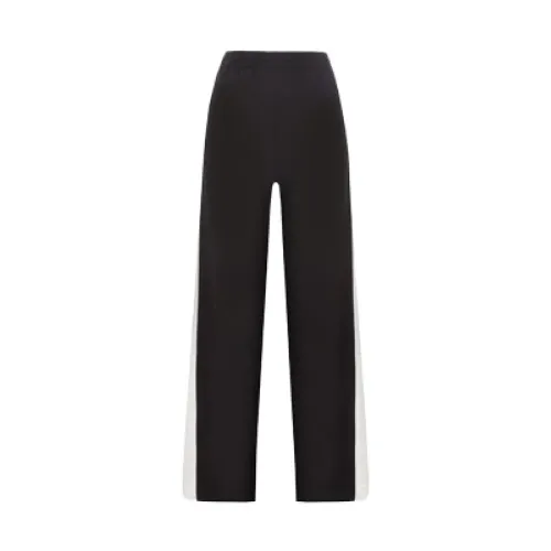 Givenchy , Black and White Logo Embroidered Trousers ,Black female, Sizes:
