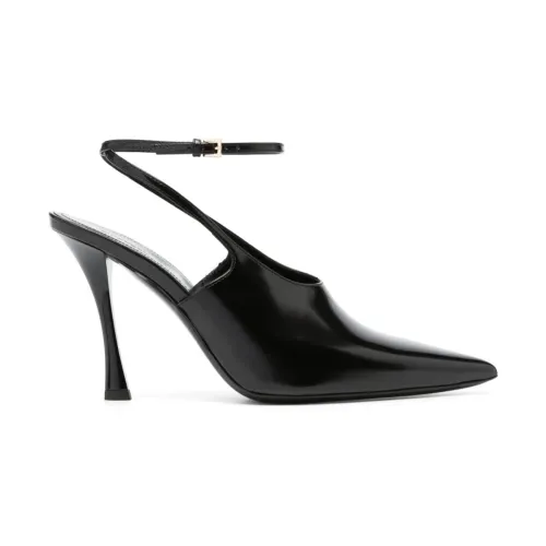 Givenchy , Black Brushed Leather Slingback with Stiletto Heel ,Black female, Sizes: