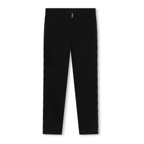 Givenchy , Black Cotton Logo Print Trousers ,Black male, Sizes: