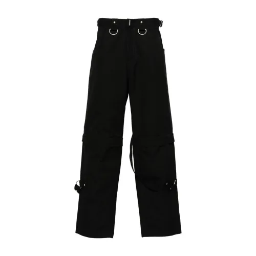 Givenchy , Black Cotton Trousers with Stud Detailing ,Black male, Sizes:
