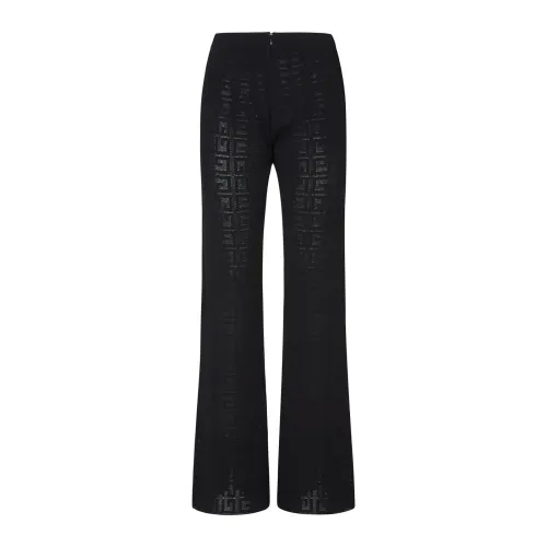 Givenchy , Black Flare Pants with 4G Jacquard ,Black female, Sizes: