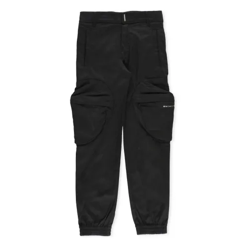 Givenchy , Black Junior Cotton Cargo Trousers ,Black male, Sizes: