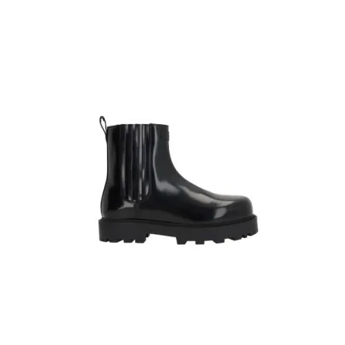 Givenchy , Black Leather Chelsea Boots with Elastic Panels ,Black male, Sizes: