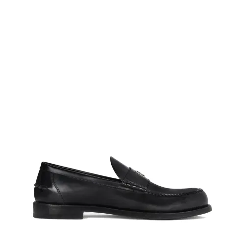 Givenchy , Black Leather Loafers with 4G Metal Piece ,Black male, Sizes:
