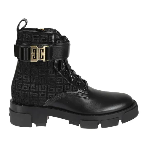 Givenchy , Black Leather Logo Ankle Boots ,Black female, Sizes: