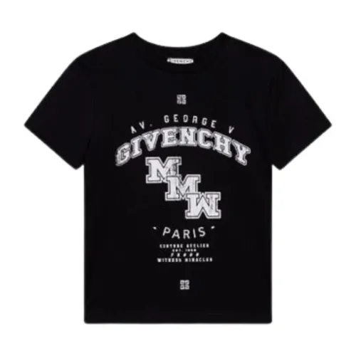 Givenchy , Black Logo Print Kids T-shirt ,Black male, Sizes: