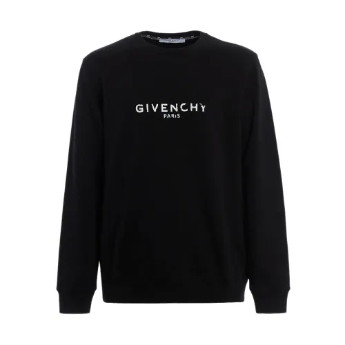 Givenchy , Black Logo Sweatshirt ,Black male, Sizes: