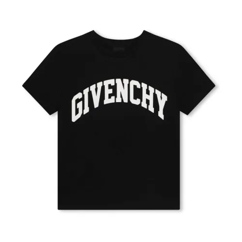 Givenchy , Black Logo T-shirt with Crew Neck ,Black male, Sizes: