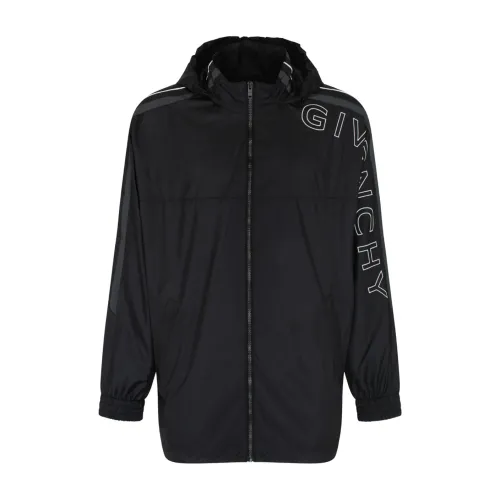 Givenchy , Black Nylon Sports Jacket ,Black male, Sizes: