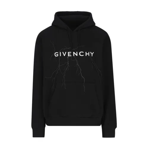 Givenchy , Black Sweater with Drawstring and Kangaroo Pocket ,Black male, Sizes: