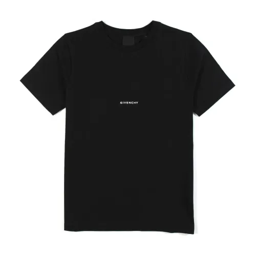 Givenchy , Black T-Shirt with White Mini Logos for Girls and Teens ,Black female, Sizes: