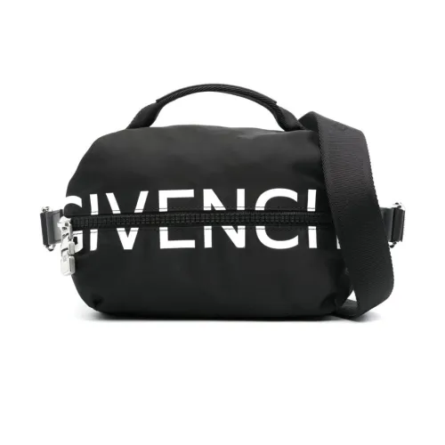 Givenchy , Black White G-Zip Bumbag ,Black male, Sizes: ONE SIZE