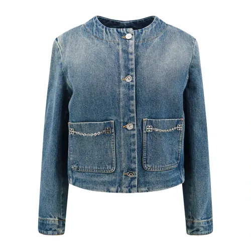 Givenchy , Blue Crew-neck Jacket ,Blue female, Sizes: