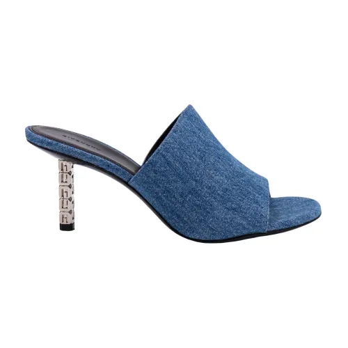 Givenchy , Blue Denim Mules with 4G Motif ,Blue female, Sizes: