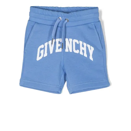 Givenchy , Blue Logo Shorts Terry Fabric ,Blue male, Sizes:
