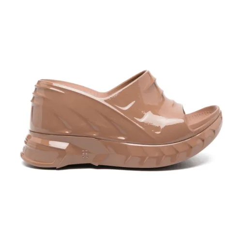 Givenchy , Clay Brown Wedge Sandals ,Pink female, Sizes: