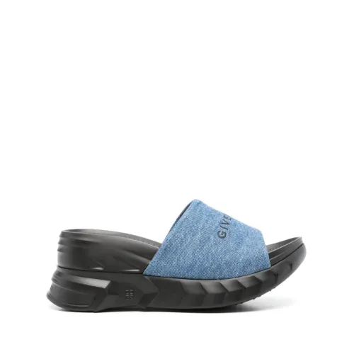 Givenchy , Clear Blue Marshmallow Wedge Sandals ,Blue female, Sizes: