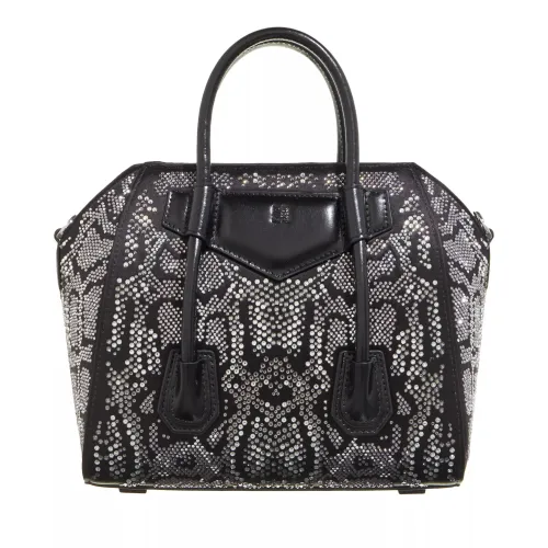 Givenchy Crossbody Bags - Mini Antigona Lock Bag In Satin - black - Crossbody Bags for ladies