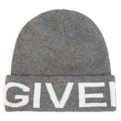 Givenchy Giv Knit Logo Beanie Jn34 - Grey
