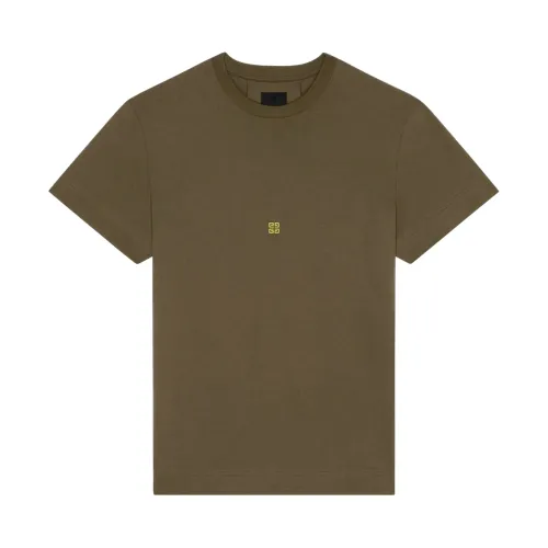 Givenchy , Green Crew Neck T-shirts and Polos ,Green male, Sizes: