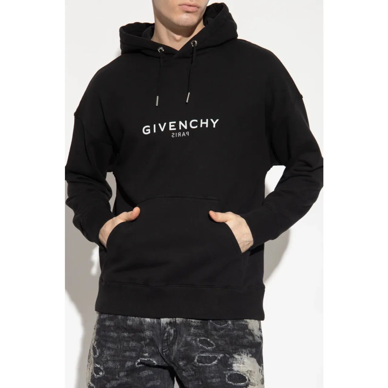 Givenchy , Hoodie with logo ,Black male, Sizes: