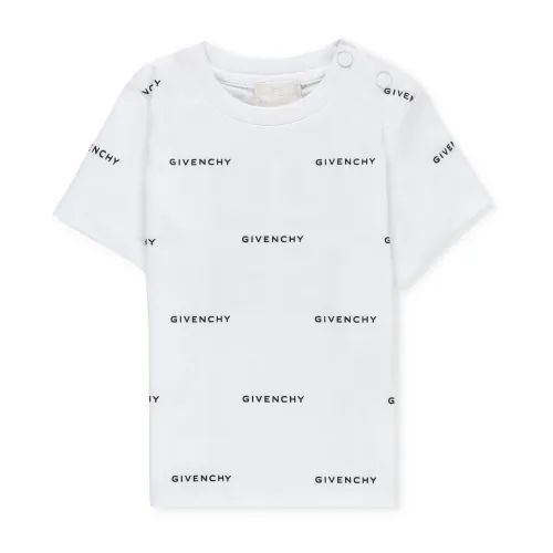 Givenchy , Junior Cotton Logo Pattern T-shirt ,White male, Sizes: